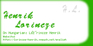 henrik lorincze business card